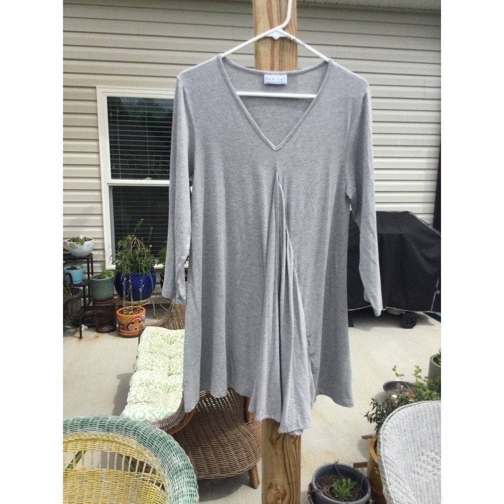 Habitat Womens‎ Tunic Top Size Small Grey Boho Shirt Casual Minimalist Lagenlook